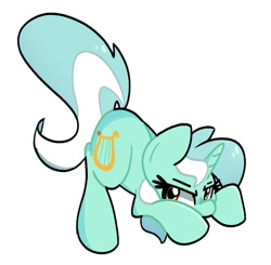 Size: 983x962 | Tagged: safe, artist:kindakismet, imported from derpibooru, lyra heartstrings, pony, unicorn, face down ass up, female, mare, simple background, solo, white background