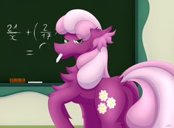 Size: 3329x2463 | Tagged: safe, artist:thebenalpha, imported from derpibooru, cheerilee, earth pony, pony, butt, chalk, chalkboard, classroom, ear fluff, female, flowerbutt, mare, plot, solo