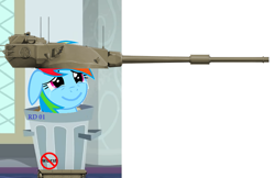 Size: 687x444 | Tagged: safe, edit, edited screencap, imported from derpibooru, screencap, rainbow dash, 1000 hours in ms paint, op is a swan, tank (vehicle), wat