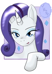 Size: 1448x2048 | Tagged: safe, artist:batipin, imported from derpibooru, rarity, pony, unicorn, bust, female, mare, solo