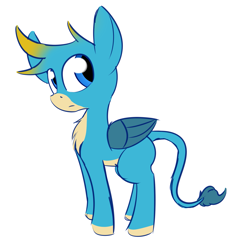 Size: 2343x2333 | Tagged: safe, artist:nevaylin, imported from derpibooru, gallus, pegasus, pony, april fools joke, leonine tail, male, ponified, ponified gallus, simple background, solo, species swap, stallion, white background, why