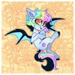 Size: 2600x2600 | Tagged: safe, artist:_spacemonkeyz_, imported from derpibooru, oc, oc only, oc:pidge, bat pony, pony, solo