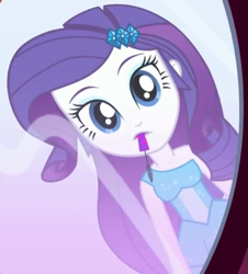 Size: 465x515 | Tagged: safe, imported from derpibooru, screencap, rarity, eqg summertime shorts, equestria girls, make up shake up, fall formal outfits, mouth hold, solo