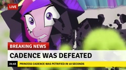 Size: 717x400 | Tagged: safe, edit, edited screencap, imported from derpibooru, screencap, princess cadance, my little pony: the movie, break your own news, breaking news, defeated, misspelling