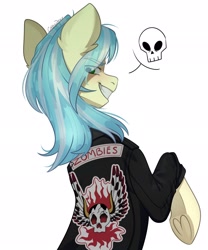Size: 1707x2048 | Tagged: safe, artist:chibadeer, imported from derpibooru, oc, oc only, earth pony, pony, clothes, coat, skull, solo