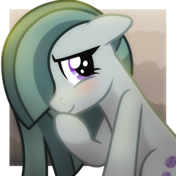 Size: 2048x2048 | Tagged: safe, artist:whitequartztheartist, imported from derpibooru, marble pie, earth pony, pony, blushing, female, mare, solo