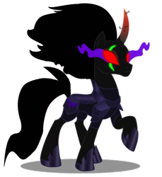 Size: 856x934 | Tagged: safe, artist:dragonchaser123, artist:venjix5, imported from derpibooru, king sombra, tempest shadow, alicorn, pony, unicorn, alicornified, armor, blank eyes, colored horn, corrupted, curved horn, disembodied horn, eye scar, female, fusion, glowing scar, her body has been possessed by sombra, horn, mare, oh no, possessed, race swap, red eyes, scar, simple background, solo, sombra eyes, sombra's horn, tempest gets her horn back, tempest with sombra's horn, transparent background, well shit, xk-class end-of-the-world scenario