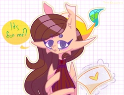 Size: 3250x2500 | Tagged: safe, artist:einkawans, imported from derpibooru, oc, oc only, earth pony, pony, bust, earth pony oc, hat, letter, magic, solo, talking, telekinesis