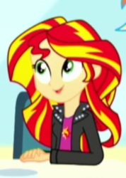 Size: 350x492 | Tagged: safe, imported from derpibooru, screencap, rainbow dash, sunset shimmer, epic fails (equestria girls), eqg summertime shorts, equestria girls, cropped