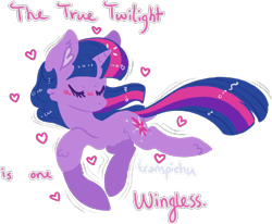 Size: 1280x1057 | Tagged: safe, artist:angelcubes, artist:transpichu, imported from derpibooru, twilight sparkle, unicorn, alicorn drama, caption, drama, eyes closed, floating, handwriting, lineless, shiny, simple background, solo, sparkles, transparent background, unicorn twilight