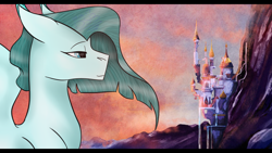 Size: 1280x720 | Tagged: safe, artist:toptian, imported from derpibooru, oc, oc only, pegasus, pony, canterlot castle, male, outdoors, pegasus oc, solo, stallion, wings