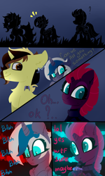 Size: 1500x2500 | Tagged: safe, artist:silvexxx01, imported from derpibooru, fizzlepop berrytwist, tempest shadow, oc, oc:elizabat stormfeather, oc:trail blazer (ice1517), alicorn, bat pony, bat pony alicorn, pony, unicorn, alicorn oc, armor, bat pony oc, bat wings, bisexual, bodysuit, broken horn, canon x oc, chest fluff, clothes, comic, drink, ear fluff, ear piercing, earring, elizablazer, elizablazershadow, eye scar, eyebrow piercing, female, glass, grass, hoof shoes, horn, jewelry, lesbian, lip piercing, male, mare, milkshake, multicolored hair, oc x oc, piercing, polyamory, raised hoof, raised leg, scar, shipping, stallion, stormshadow, straight, straw, sweat, sweatdrop, sweatdrops, tattoo, walking, wings