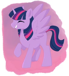 Size: 1267x1386 | Tagged: safe, artist:beashay, imported from derpibooru, twilight sparkle, alicorn, pony, cute, eyes closed, female, mare, missing cutie mark, profile, smiling, solo, spread wings, twiabetes, twilight sparkle (alicorn), wings