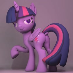 Size: 2000x2000 | Tagged: safe, twilight sparkle, alicorn, pony, 3d, blender, butt, derp, face, female, flank, horn, mane, mare, plot, pose, render, solo, standing, tail, twilight sparkle (alicorn), uwu, wat, wigns, wot