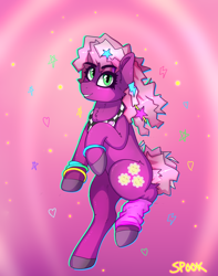 Size: 1042x1324 | Tagged: safe, artist:aaa-its-spook, imported from derpibooru, cheerilee, pony, 80s, 80s cheerilee, accessories, accessory, female, mare, solo