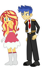 Size: 3000x5220 | Tagged: safe, artist:gmaplay, imported from derpibooru, flash sentry, sunset shimmer, equestria girls, ass, bunset shimmer, butt, female, flashimmer, male, marco diaz, shipping, simple background, star butterfly, star vs the forces of evil, straight, transparent background