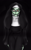 Size: 3000x4800 | Tagged: safe, artist:diamondgreenanimat0, imported from derpibooru, oc, oc:diamondgreen, anthro, black background, brown eyes, clothes, costume, creepy, eye, eyes, fear, halloween, halloween costume, holiday, nun, remastered, shadow, simple background, spooky, tablecloth, the nun, tunicate, valak