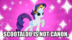 Size: 1280x720 | Tagged: safe, edit, edited screencap, imported from derpibooru, screencap, rarity, pony, unicorn, sweet and elite, (x) doubt, abstract background, background pony strikes again, downvote bait, female, implied scootaloo, jewelry, mare, op is a duck, op is objectively wrong, op is on drugs, op is trying to start shit, op is trying too hard, op is wrong, op is...well if im being honest they're just insane, op isn't even trying anymore, op needs help, solo, tiara, wrong, wrong as fuck