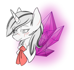 Size: 3313x3116 | Tagged: source needed, safe, artist:mimicryfluffbuggo, edit, imported from derpibooru, oc, oc only, oc:yiazmat, pony, unicorn, bust, crystal, male, portrait, simple background, solo, transparent background