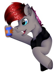Size: 1492x1956 | Tagged: safe, artist:chazmazda, imported from derpibooru, oc, oc only, pegasus, pony, clothes, commission, eye shine, fluffy, happy, highlight, hooves, irn bru, photo, scarf, shade, shine, shiny eyes, short hair, simple background, smiling, solo, throw, tongue out, transparent background, yeet