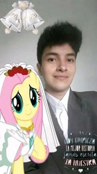 Size: 361x643 | Tagged: safe, imported from derpibooru, fluttershy, human, pegasus, pony, female, irl, irl human, male, marriage, photo, ship, shipping, straight