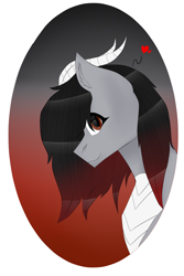 Size: 2000x3000 | Tagged: safe, artist:toptian, imported from derpibooru, oc, oc only, pony, abstract background, bust, horns, solo