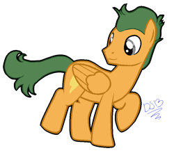 Size: 765x673 | Tagged: safe, artist:toptian, imported from derpibooru, oc, oc only, pegasus, pony, looking back, male, pegasus oc, signature, simple background, solo, stallion, white background, wings