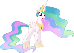 Size: 999x718 | Tagged: safe, artist:nano23823, imported from derpibooru, princess celestia, alicorn, pony, princess twilight sparkle (episode), .svg available, ethereal mane, female, hoof shoes, jewelry, mare, peytral, simple background, starry mane, svg, tiara, transparent background, vector