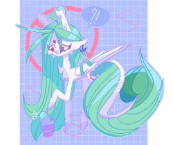 Size: 604x506 | Tagged: safe, artist:einkawans, imported from derpibooru, oc, oc only, pegasus, pony, abstract background, exclamation point, interrobang, leonine tail, pegasus oc, question mark, solo, wings