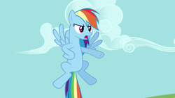 Size: 1280x720 | Tagged: safe, imported from derpibooru, screencap, rainbow dash, pegasus, pony, keep calm and flutter on, female, mare, solo
