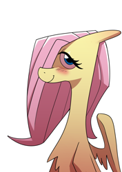 Size: 2480x3508 | Tagged: safe, artist:underpable, imported from derpibooru, fluttershy, pegasus, pony, blushing, simple background, white background