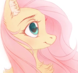 Size: 1000x940 | Tagged: safe, artist:vird-gi, imported from derpibooru, fluttershy, pony, bust, chest fluff, cute, ear fluff, female, mare, portrait, profile, shyabetes, simple background, solo, white background