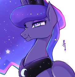 Size: 1236x1262 | Tagged: safe, artist:hosikawa, princess luna, alicorn, pony, crown, jewelry, puffy cheeks, regalia, scrunchy face, solo