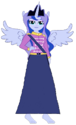 Size: 366x597 | Tagged: safe, artist:loomytyranny, imported from derpibooru, oc, oc:lunaplanet, alicorn, hybrid, equestria girls, 1000 hours in ms paint, barefoot, crown, equestria, feet, female, jewelry, monarch, monarchy, moon, png, ponytail, regalia, sister, tyrant, wings