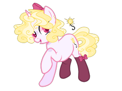 Size: 1600x1200 | Tagged: safe, artist:rose-moonlightowo, imported from derpibooru, oc, oc only, pony, unicorn, clothes, female, magical lesbian spawn, mare, offspring, parent:pinkie pie, parent:princess celestia, parents:pinkielestia, simple background, socks, solo, stockings, thigh highs, transparent background