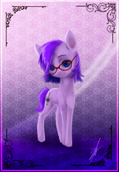 Size: 1240x1792 | Tagged: safe, artist:thatdreamerarts, imported from derpibooru, earth pony, pony, balmy bonnier, cute, female, glasses, mane style, pony mane, ponytail, solo