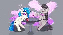 Size: 1920x1080 | Tagged: safe, artist:another_pony, imported from derpibooru, dj pon-3, octavia melody, vinyl scratch, earth pony, pony, unicorn, fanfic:the things tavi says, alcohol, duo, fanfic art, female, mare, soda, wine