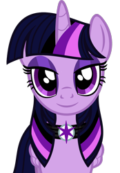 Size: 800x1151 | Tagged: safe, artist:severity-gray, imported from derpibooru, twilight sparkle, alicorn, pony, alternate hairstyle, choker, emo, female, goth, looking at you, makeup, mare, simple background, smiling, solo, transparent background, twilight sparkle (alicorn)