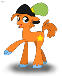 Size: 964x1196 | Tagged: safe, artist:psychoteensie, imported from derpibooru, earth pony, pony, blue eyes, crossover, cutie mark, hat, male, ponified, simple background, solo, species swap, stallion, transparent background, wander (wander over yonder), wander over yonder