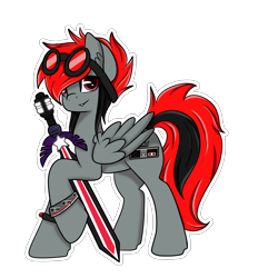 Size: 3000x3000 | Tagged: safe, artist:pastel-pony-princess, imported from derpibooru, oc, oc only, oc:serendypity, pegasus, pony, simple background, solo, sword, transparent background, weapon