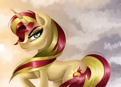 Size: 1600x1152 | Tagged: safe, artist:stormystica, imported from derpibooru, sunset shimmer, pony, unicorn, equestria girls, female, mare, profile, profile view, solo