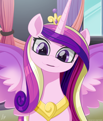 Size: 1272x1500 | Tagged: safe, artist:pyropk, imported from derpibooru, princess cadance, alicorn, pony, crown, cute, cutedance, female, jewelry, looking at you, mare, open mouth, regalia, smiling, smiling at you, solo, spread wings, wings