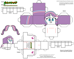 Size: 2979x2354 | Tagged: safe, artist:grapefruitface1, imported from derpibooru, potion nova, pony, my little pony: pony life, craft, cubeecraft, female, g4.5, grin, mare, papercraft, printable, smiling, solo