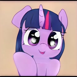 Size: 1024x1024 | Tagged: safe, artist:thisponydoesnotexist, imported from derpibooru, twilight sparkle, oc, pony, semi-anthro, ai content, ai generated, bust, generator:thisponydoesnotexist, neural network, not twilight sparkle, portrait, solo