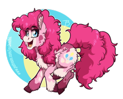 Size: 1196x960 | Tagged: safe, artist:inuhoshi-to-darkpen, imported from derpibooru, pinkie pie, earth pony, pony, cheek fluff, chest fluff, ear fluff, hoof fluff, redesign, simple background, transparent background