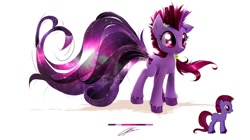 Size: 1024x574 | Tagged: safe, artist:ckibe, imported from derpibooru, oc, oc only, pony, pony creator, galaxy tail, hairpin, solo, unshorn fetlocks