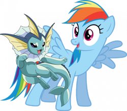 Size: 852x750 | Tagged: safe, imported from derpibooru, rainbow dash, pegasus, pony, vaporeon, crossover, pokémon, simple background, spread wings, transparent background, vector, wings