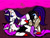 Size: 2048x1536 | Tagged: safe, artist:artmama113, imported from derpibooru, rarity, oc, oc:rarifruit, pony, unicorn, elements of insanity, angry, chocolate, chocolate rain, clothes, cross-popping veins, duo, female, fight, food, hat, mare, nurse hat, rain, rarifruit, signature, skirt, torn clothes