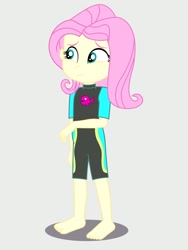 Size: 1536x2048 | Tagged: safe, artist:draymanor57, imported from derpibooru, fluttershy, equestria girls, age regression, beach shorts swimsuit, clothes, female, fluttershy's beach shorts swimsuit, fluttershy's wetsuit, solo, swimsuit, wetsuit, young, younger