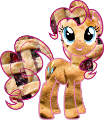 Size: 5000x5917 | Tagged: safe, derpibooru exclusive, imported from derpibooru, pinkie pie, earth pony, pony, absurd resolution, female, food, grin, literal, literally pinkie pie, looking at you, mare, pie, pinkie pie (form), pun, simple background, smiling, solo, transparent background, visual pun, wat